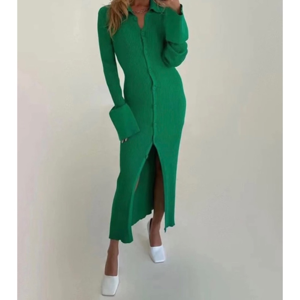 Shell Sleeve Ribbed Maxi Dress - Picture 6 of 17